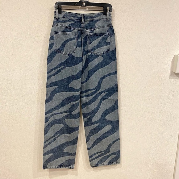 NWT IRO Jeans Porter Zebra Pattern Blue Denim Size 25/26 - Picture 4 of 4
